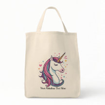 Einkaufstasche mit anpassbarem Einhorn und Pastell