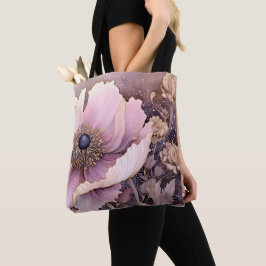 Einkaufstasche mit Blumendruck in Pastellfarben