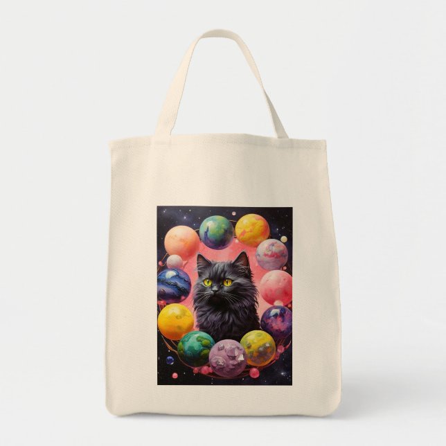 Einkaufstasche mit Katzenillustration (Vorne)