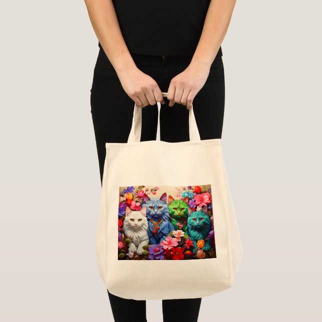 Einkaufstasche mit Katzenillustration (Vorderseite (Produkt))