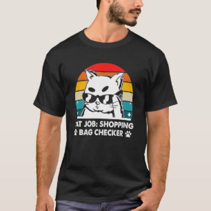 Einkaufstaschen-Checker-Katze Mama Katze Papa Humo T-Shirt