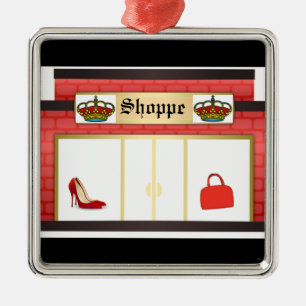 Einkaufsthema London-Schmuck Silbernes Ornament
