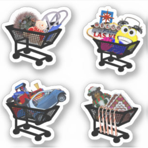 Einkaufswagen Aufkleber