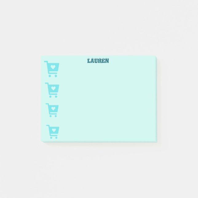 Einkaufswagen-Post-it-Notiz-Erinnerung Post-it Klebezettel (Vorderseite)