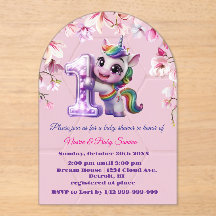 Einkladung zur Babyparty mit Einhorn-Thema