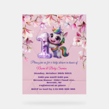 Einkladung zur Babyparty mit Einhorn-Thema