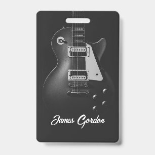 Einkolorige E-Gitarre personalisiert Ausweis