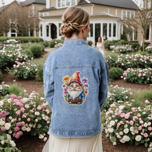 Einkommen und Blume 1 Jeansjacke (Hochzeit Rückseite)
