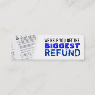 Einkommenssteuer-dünne Visitenkarten Mini Visitenkarte