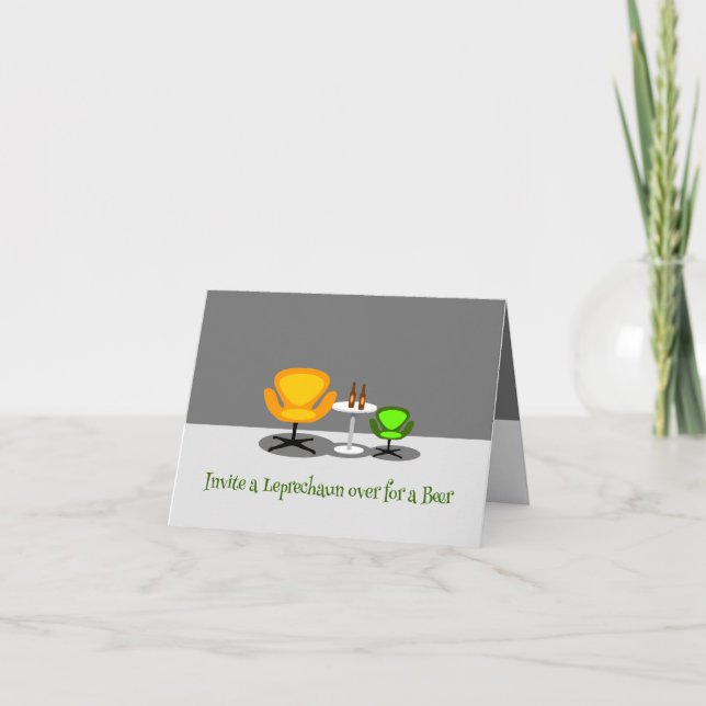 Einladen eines Leprechaun Feiertagskarte (Vorderseite)