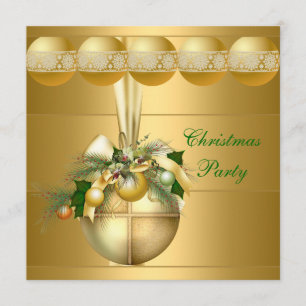Einladen von Weihnachts-Party-Goldballs Einladung