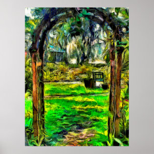 Einladend Hinterhof Archway Painterly Poster