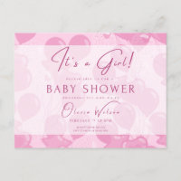 Einladende Babydusche, ein Mädchen, rosa