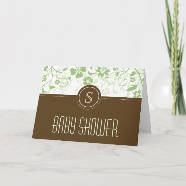 Einladende Babydusche für Monogramm Einladung (Vorderseite)