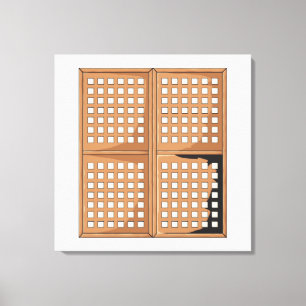 Einladende Fenster für die antike Capiz-Muschel Leinwanddruck