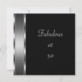 Einladende Geburtstagsparty Black Silver Fabulous Einladung