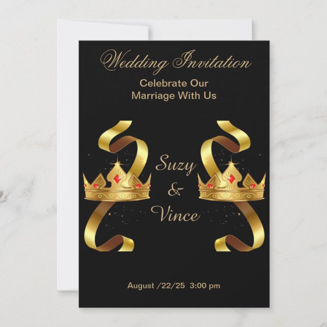 Einladende Goldkrone-Einladungskarte 5 Save The Date (Vorderseite)