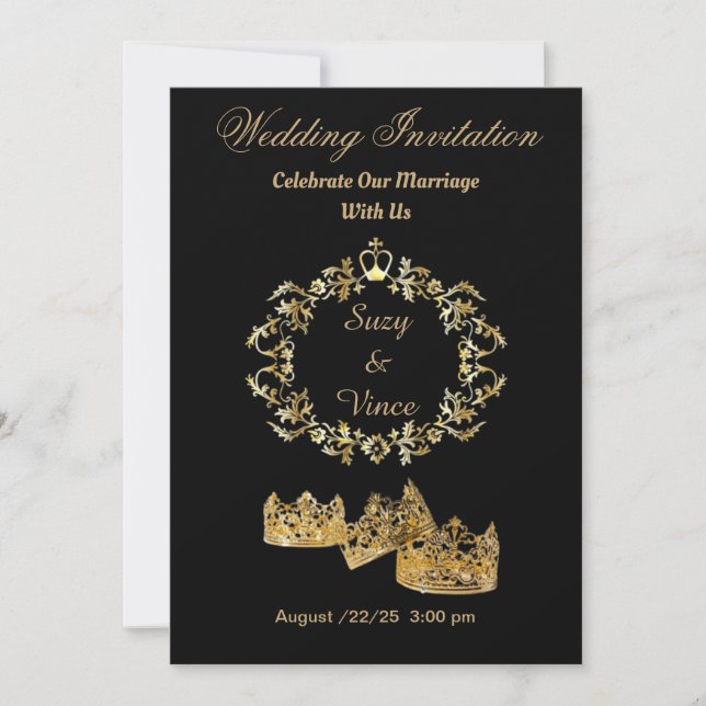 Einladende Goldkrone-Einladungskarte 6 Save The Date (Vorderseite)