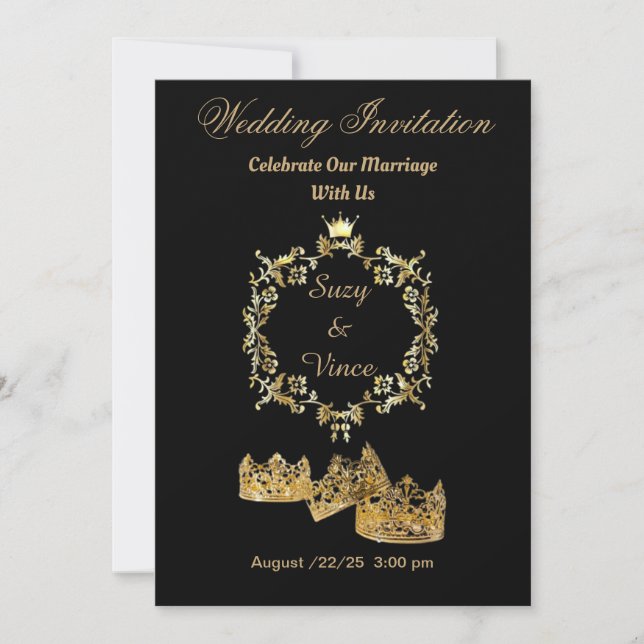 Einladende Goldkrone-Einladungskarte 7 Save The Date (Vorderseite)