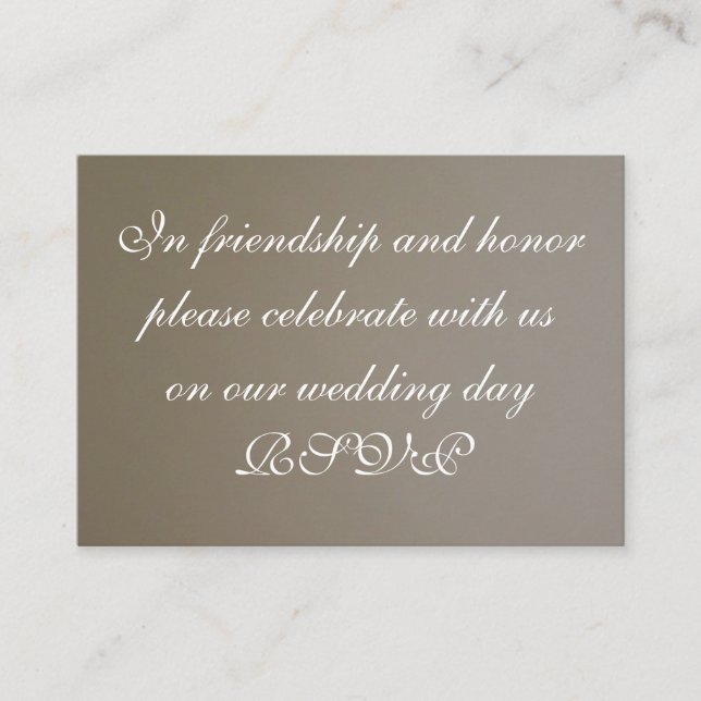 Einladende Hochzeit-Visitenkarte Begleitkarte (Vorderseite)