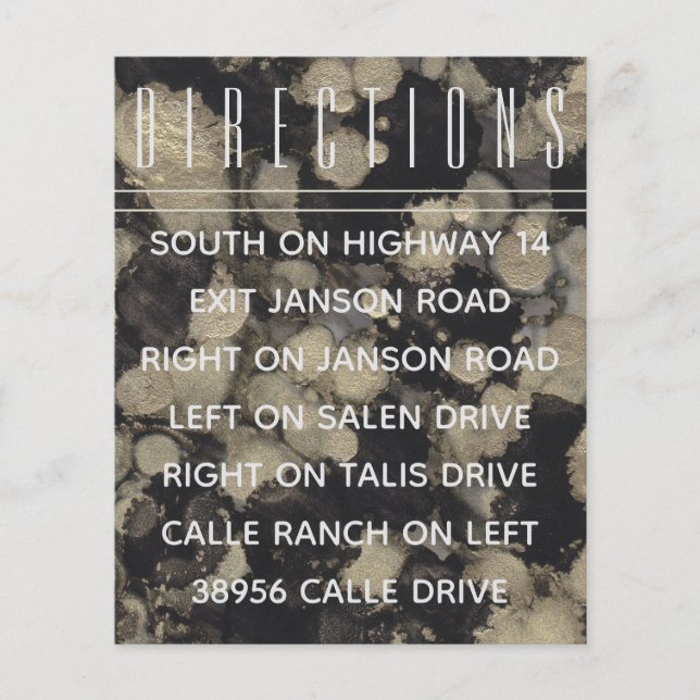 Einladende Hochzeitkarte mit Gold N Black (Vorderseite)