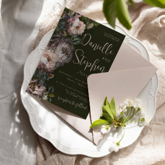 Einladende Hochzeitsvorlage dunkel und launisch, f Einladung