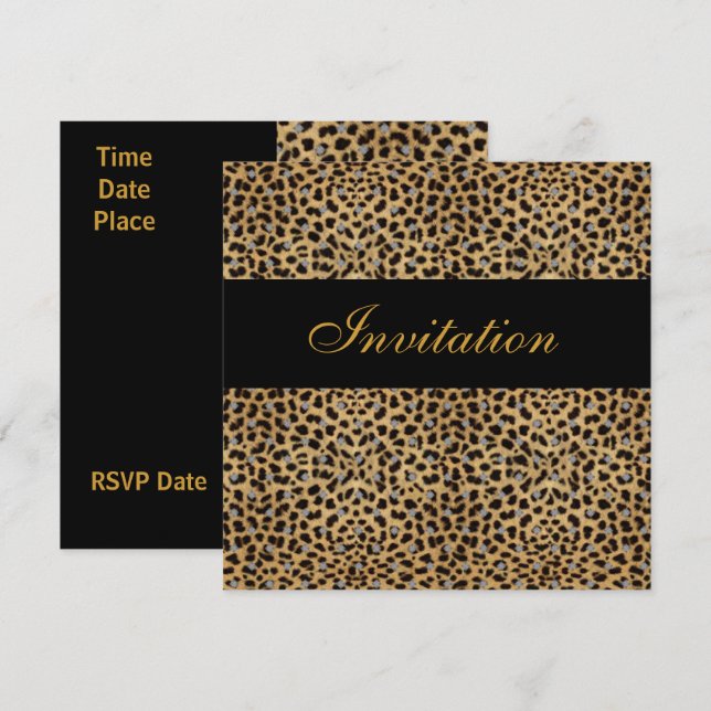 Einladende Jeden Anlaß Tierdruck Einladung (Vorne/Hinten)