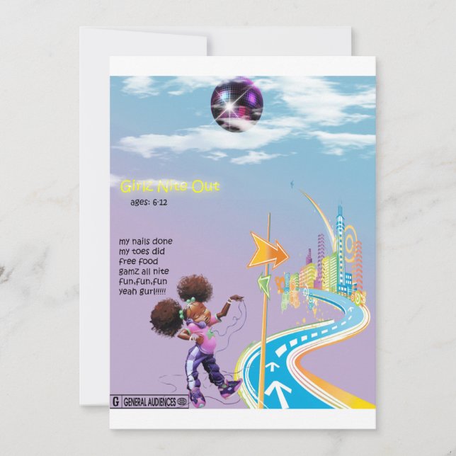 Einladende Karte für Mädchen (Vorderseite)