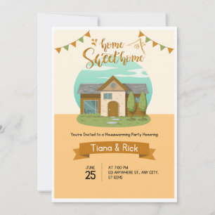 Einladende orangefarbene Einladungskarte Einladung