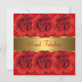 Einladende Red Blume Gold 50 und fabelhaft Einladung
