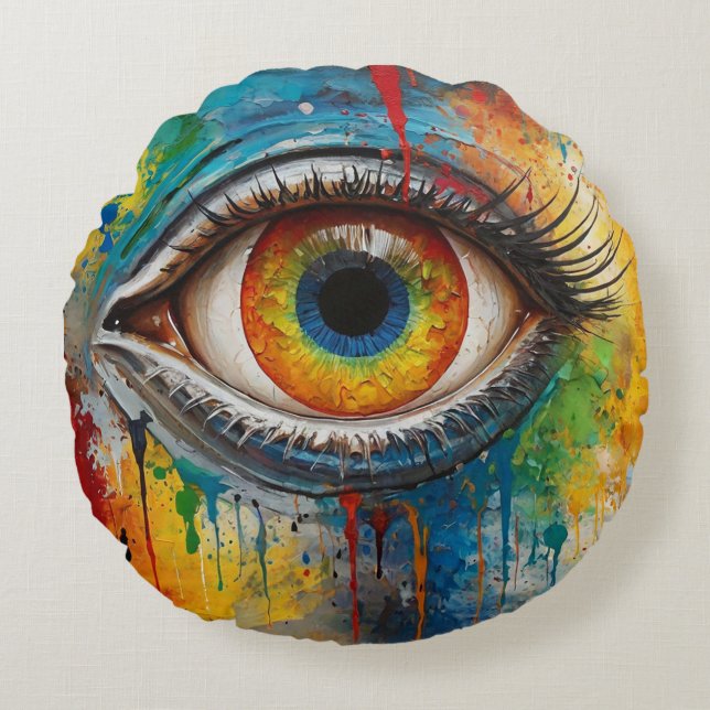 einladendes Auge Rundes Kissen (Vorderseite)