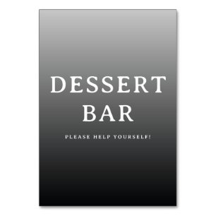 Einladendes Grayscale Minimalist Dessert Bar Schil Tischnummer
