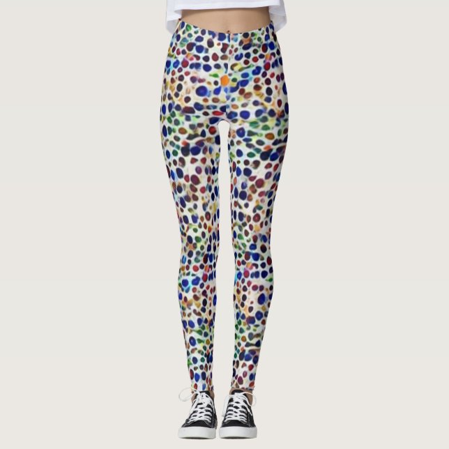 einladendes sommerfarbenlebhaftes doodle art muste leggings (Vorderseite)