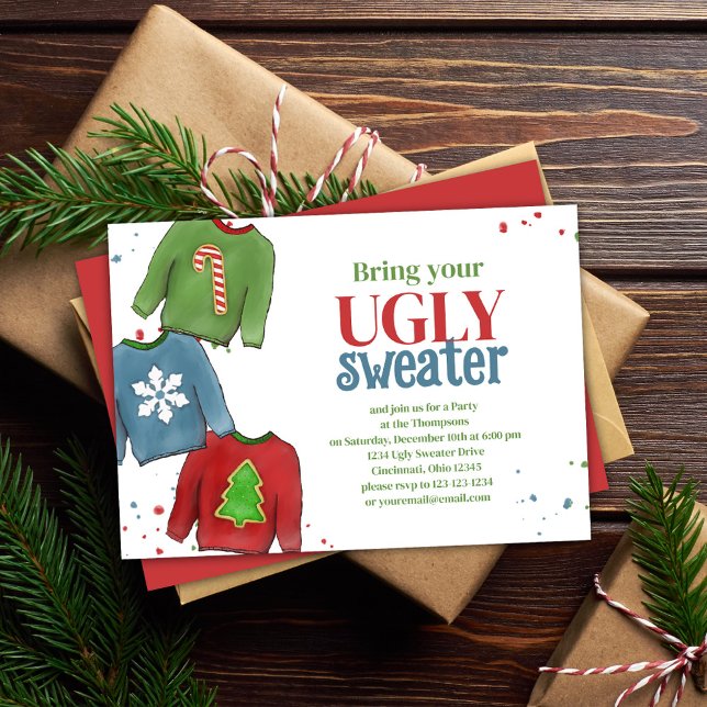 Einladung (Christmas ugly sweater invitation. )