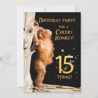 Einladung 15 zum Geburtstag mit Orang-Utan
