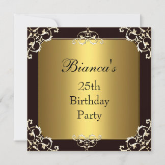 Einladung 25. Geburtstagsparty Black Gold Elite