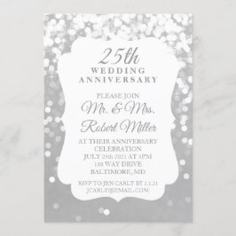 Einladung - 25. Hochzeitsfeier Sparkling Silver