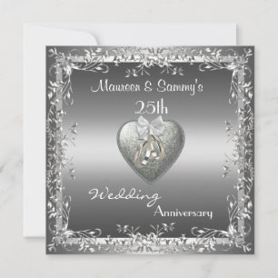 Einladung 25. Hochzeitsjubiläum Silber Elegant