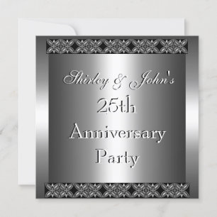 Einladung 25. Hochzeitstag Party Silber