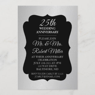 Einladung - 25. Hochzeitstag Silbernes Konfetti
