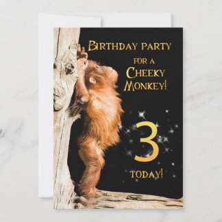 Einladung 3 zum Geburtstag mit Orang-Utan