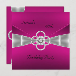 Einladung 40. Geburtstag Party Hellrosa Velvet