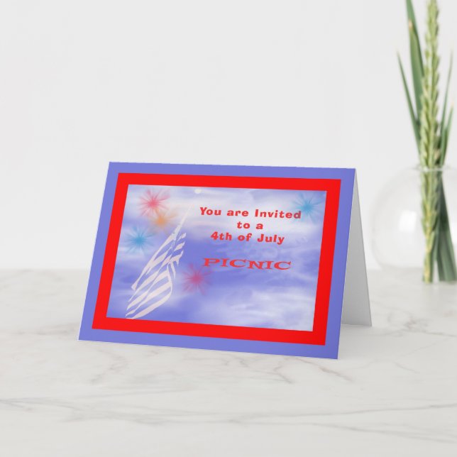 Einladung, 4. Juli Picnic Einladung (Vorderseite)