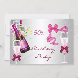 Einladung 50. Geburtstagsfeier Party Pink