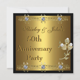 Einladung 50. Hochzeitstag-Feier Gold