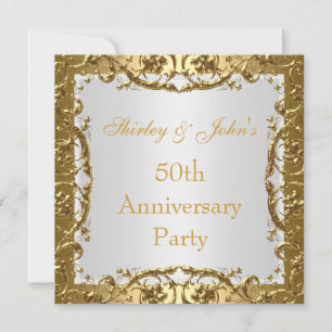 Einladung 50. Hochzeitstag-Feier Gold 2