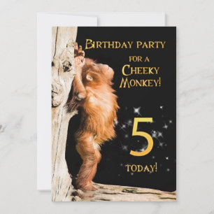 Einladung 5 zum Geburtstag mit Orang-Utan
