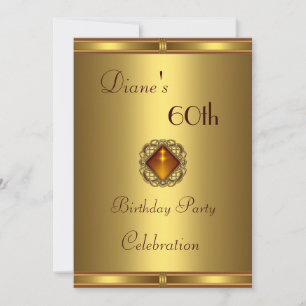 Einladung 60. Geburtstag Gold auf Gold