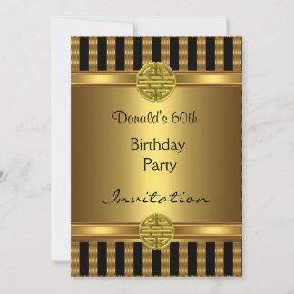 Einladung 60. Geburtstagsparty Black Gold Mens