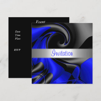 Einladung Abstrakte Blaue Kurve